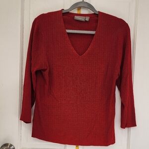 Croft & Barrow Rich Red V-Neck Sweater